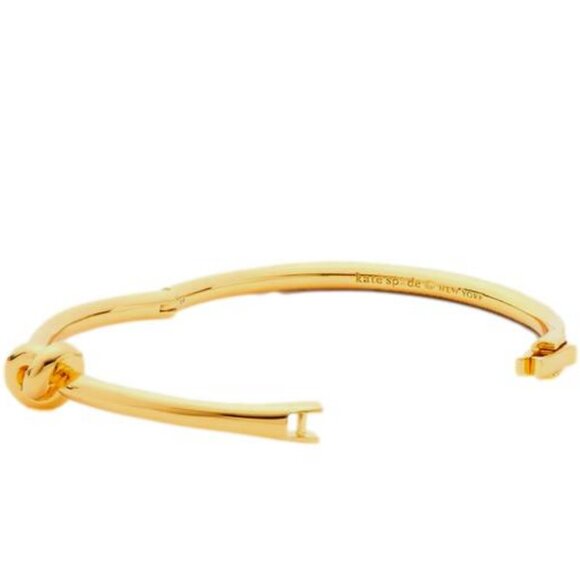 Kate Spade Gold Sailors Knot Hinge Bangle Bracelet Womens Gold Plated Metal NEW - Picture 4 of 6